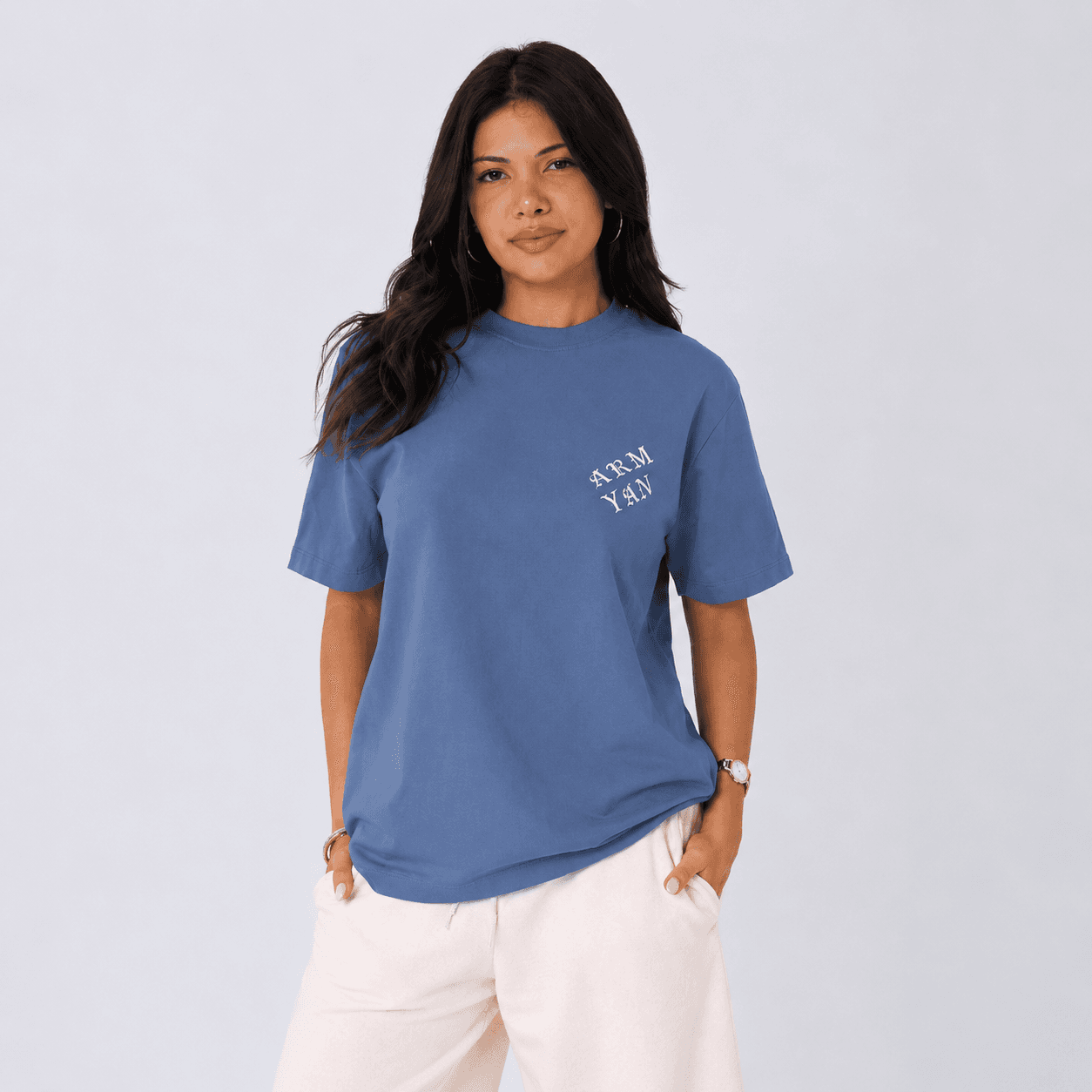 Premium Armyan T-shirt — blue — front