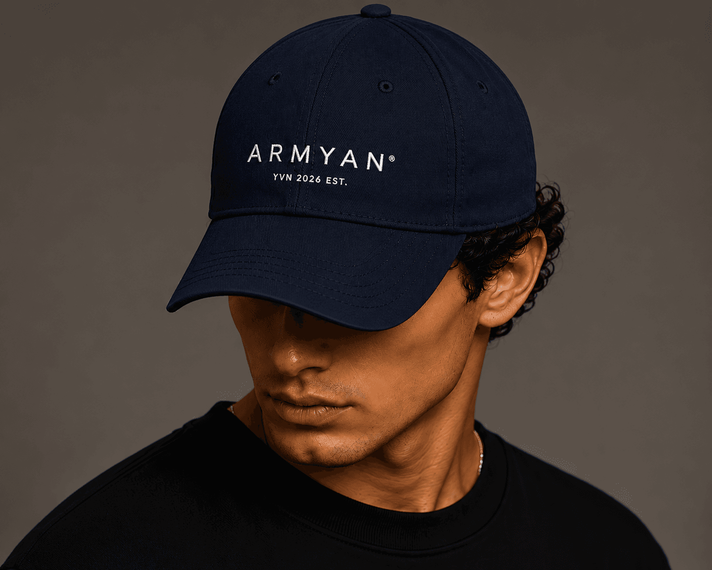 ARMYAN Logo Cap in navy — front