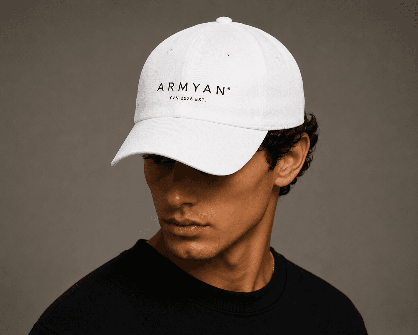 ARMYAN Logo Cap in white — front